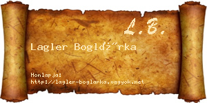 Lagler Boglárka névjegykártya
